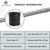 Laureola 1/16" to 3/32" (PVC) Vinyl Coated Black Color Galvanized