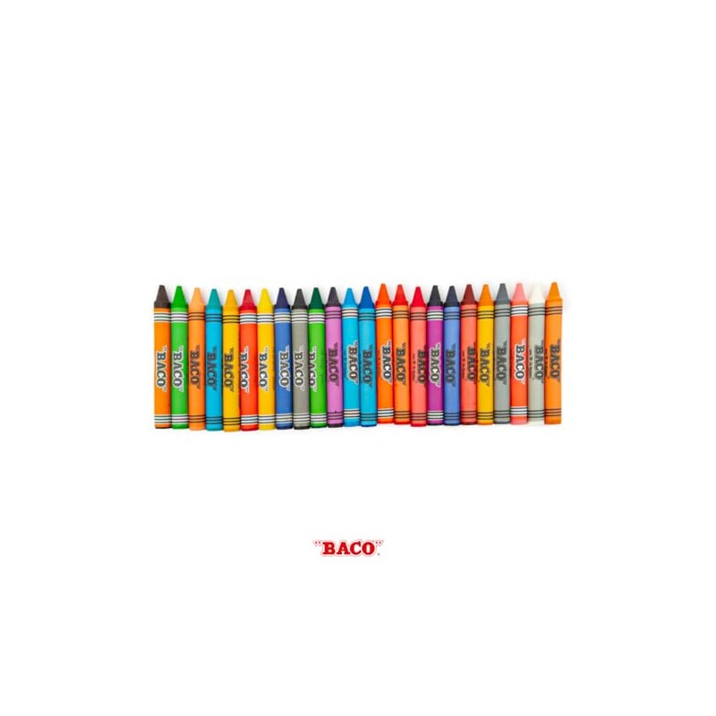 Baco | Crayones Redondos Tamaño Estándar - Caja con 24