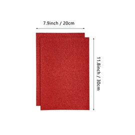 Glitter Felt Sheets for Craft and Party Projects - 10pcs Pack, 20x30cm (8x12 inches) - Solid Colors for Holiday Greeting Festival (Red)