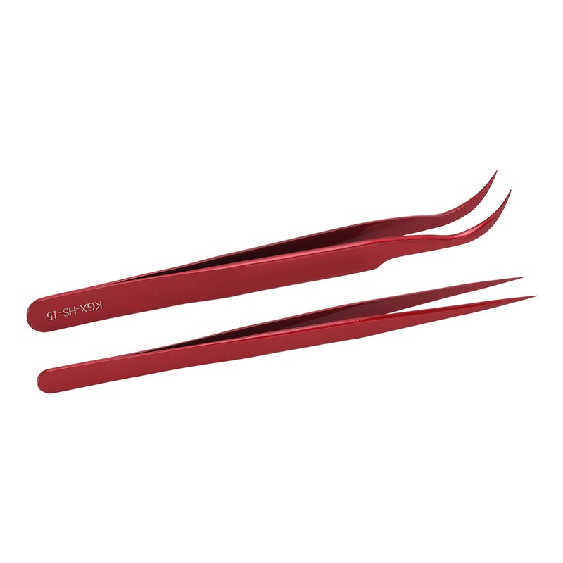 Tweezer Set Aluminum Alloy Curved Straight Head Anti Magnectic Accuracy