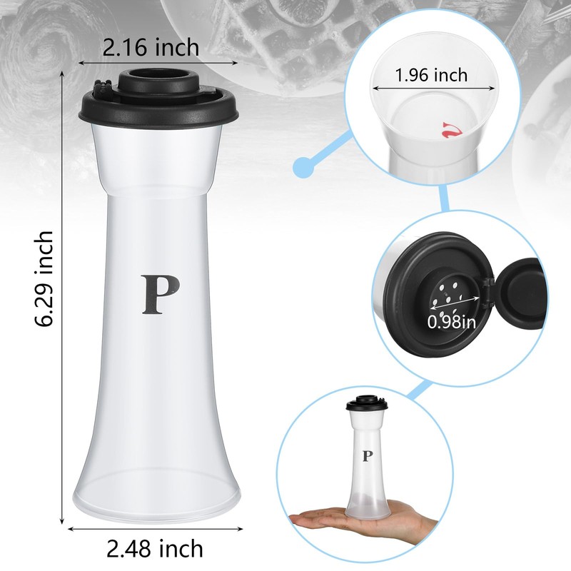 Romooa Set of 2 Plastic Salt and Pepper Shakers with