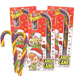 Imaginings 3 Giant Fruity Pebbles Candy Canes, Fruit Cereal Flavored Treat, Stocking Stuffer Gifts, 1.76 Ounces (Pack of 3)