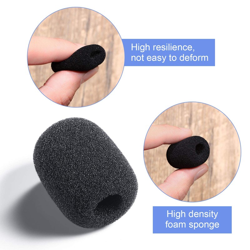 Weewooday 50 Pieces Mini Foam Microphone Windscreen Headset Mic Covers