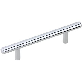 Silverline 3-3/4" (96mm) Hole Center Kitchen Cabinet T-Bar Pull Handle wiht Screws, Solid Steel, Polished Chrome, 2 Pack