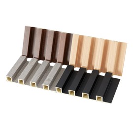 WPC Slat Wall Paneling, Modern Accent 3D Wall Panels, 4-Piece 4" x 6.3" TV Wall Panel, Bedroom, Living Room, Samples Pack