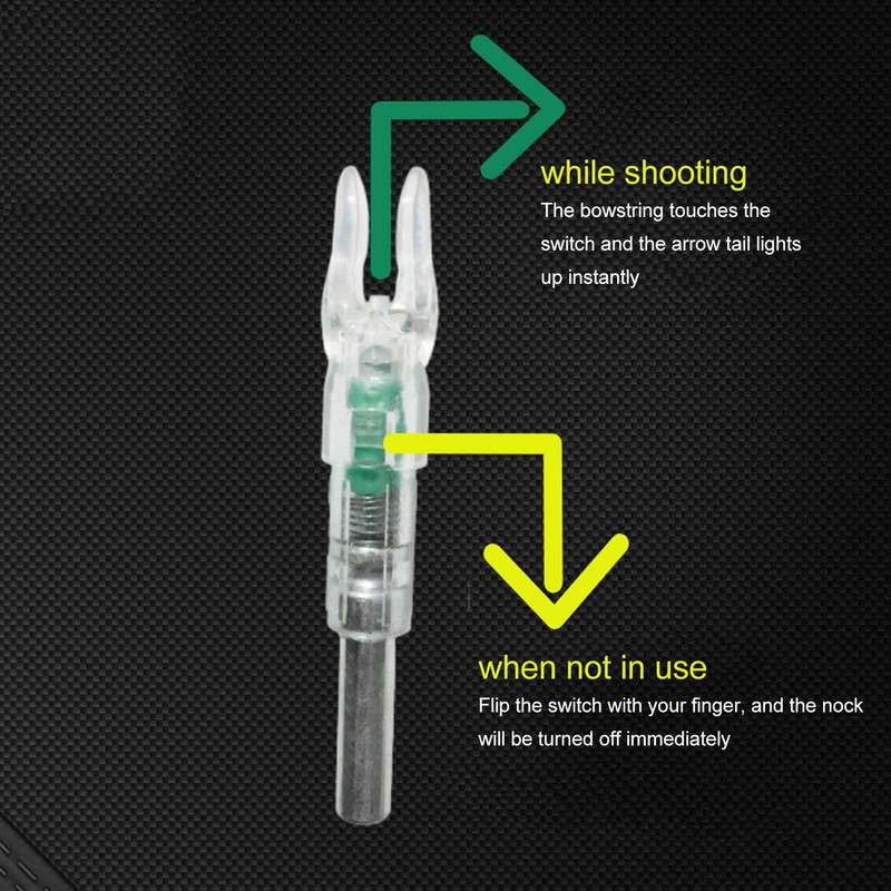 3PCS Archery Lighted Nocks Plastic Automatic with Switch 6.2mm Inner