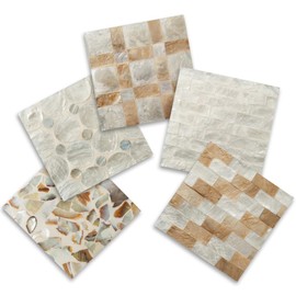 Shell Coasters, Set of 5, Asian Goods, Natural Shells, Capiz, Display Mat, Natural Material, Stylish, Stylish, Gift (Set of 5)