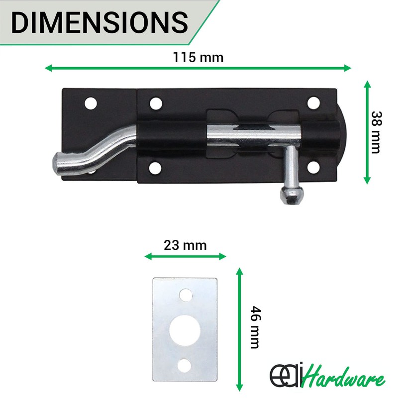 EAI Heavy Duty Necked Tower Bolt | 4 Inch |