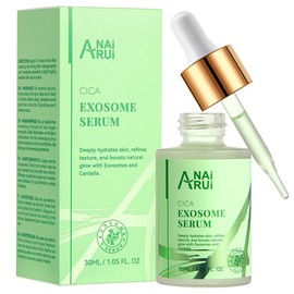 ANAiRUi Exosome Cica Serum für empfindliche Haut mit Centella Asiatica Refine Texture Reizarmes, feuchtigkeitsspendendes, strahlendes & beruhigendes Serum, 30ml