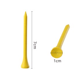 PTJJXA Premium Wooden Golf Tee, Pack of 100 White Golf Tees, 70 mm Bamboo Golf Tees, Ecological Through Wooden Tees (Yellow)