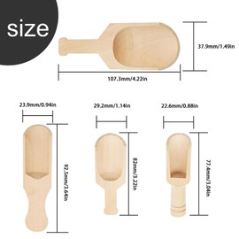 KINHARD 8 Stück Gewürzlöffel Mini, holz Küchenutensilien, Verschiedene Arten von Kleine Schaufel, für Mehlschaufel, Salzlöffel Mehllöffel Messlöffel