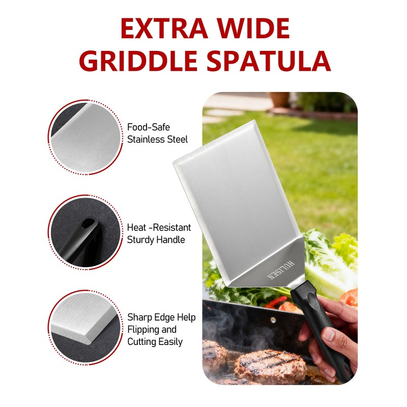 HULISEN Stainless Steel Large Grill Spatula - 6 x 5