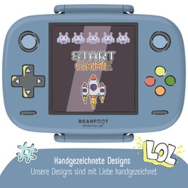 BEARFOOT Children's Lunch Box with Compartments, BPA-Free, Lunch Box, Bento Box, Lunch Box Girls & Boys, Snack Box, 100% Leak-Proof, Lunch Box for Nursery, School (Game)