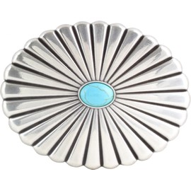 BELTINGER Antony Belt Buckle 4.0 cm | Buckle Interchangeable Buckle Belt Buckle 40 mm Solid | Interchangeable Belt up to 4 cm, Silver with turquoise stone