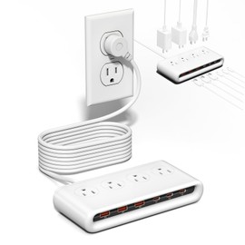 POANES Charger Station, 10 in 1 Power Strip with 4 AC, 3 USB C, 3 USB A