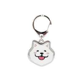 Dog ID Tags,Cute Puppy Pendant Key-Ring Keychain, Dog Lovers Keyfob Key Tags_Samoyed