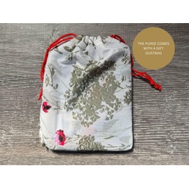 Mala Leather Snowdrop RFID Coin Purse, Pink Floral Applique, Blue, 12 x 9 cm