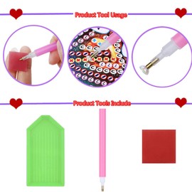 Pssopp DIY 5D Diamond Painting Bag Canvas Shopping Bag Foldable Grocery Tote Home Organizer Gift Art Craft(BB002)