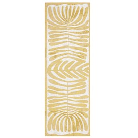 TOWN & COUNTRY LUXE Livie Matisse Cutout Everwash™ Washable Multi-Use Decorative Rug, Kitchen Runner Rug, Low-Profile Door Mat, Bedroom Rug and Dorm Room Rug with Non-Slip Backing, Gold, 24"x72"