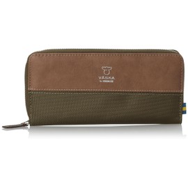 Mozu VS-0121 VASKA VS-0121 VASKA by Vesca Grosis Round Zipper Long Wallet, Women's, Large Capacity, Thin Nylon, Synthetic Leather, PU Leather, Coin Purse, VS-0121, green