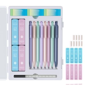 Ponditni Mechanical Pencil, 8Pcs 0.5 & 0.7mm Mechanical Pencils Set With Leads Eraser and 480 Pcs Refills, Cute Colored School Supplies for Writing Drawing Sketching Drafting with Divided Storage Case