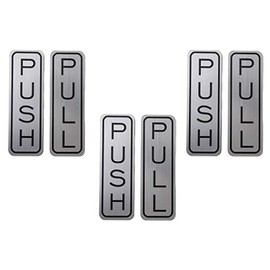 Be The Bestest Brushed 304 Grade Stainless Steel Premium Push/Pull Set Door Vertical Sign 5 x 1.5 inch Stylish (Pack of 3)