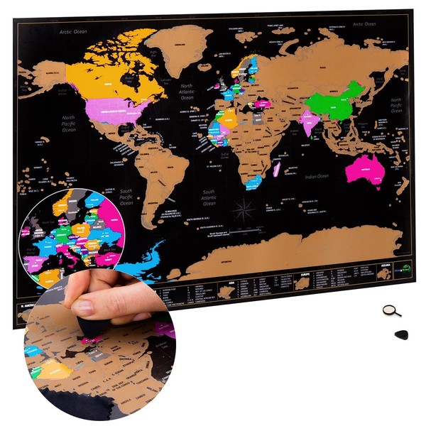 World Map Travel Gift | A3 Scratch Off Map |