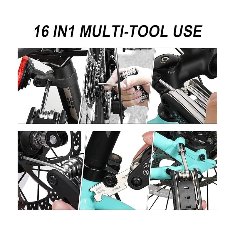 BAFAFA Bicycle Repair Kit, 16 in 1 Multifunctional Tools, Bicycle