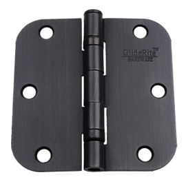 GlideRite Hardware 3558-2BB-ORB-30 Oil Rubbed Bronze Finish Ball Bearing 3.5 inch Steel Door Hinges 0.625 inch Radius Corners 30 Pack, 3.5"