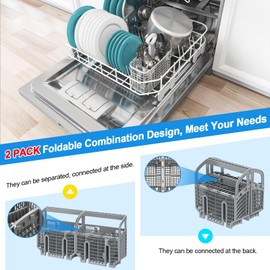 YEECHUN UPGRADED 00675794 675794 Dishwasher Silverware Basket Replacement 00704855 9001396277-Set of 2, Compatible with Bosch Dishwasher Parts SHE55M15UC/64 SHX5AVF5UC/22 SHE3ARF6UC/22 Utensil Basket