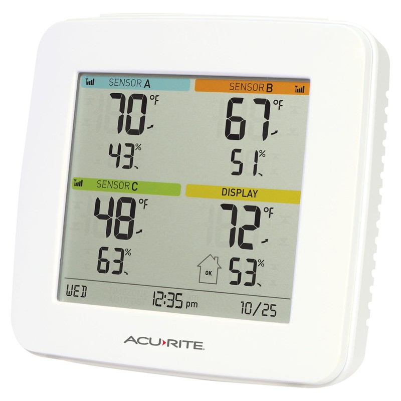 AcuRite 01095M Indoor Temperature & Humidity Station with 3 Sensors,