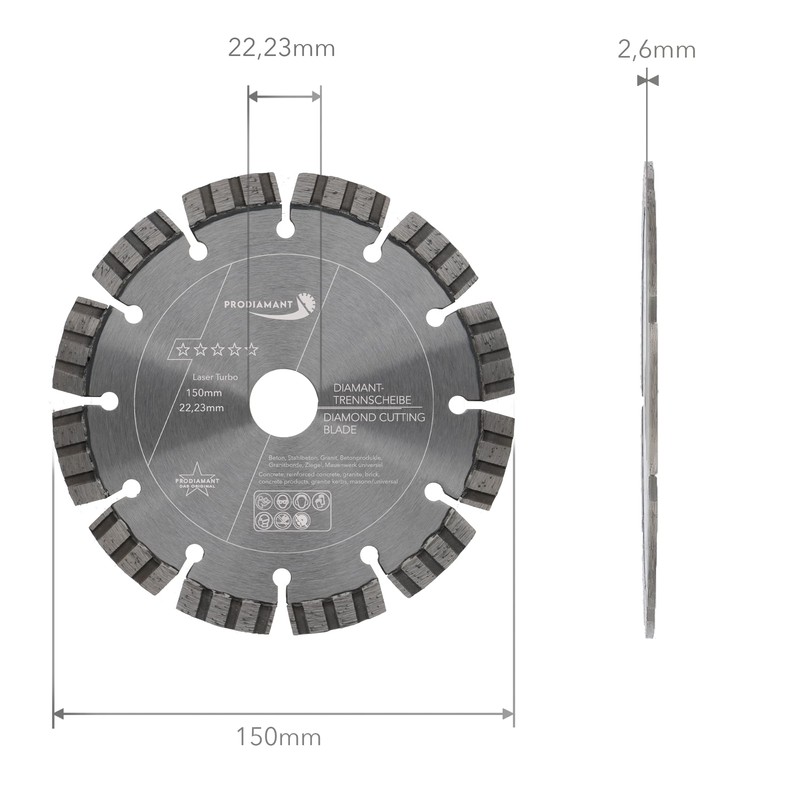 PRODIAMANT Premium Diamond Cutting Disc Concrete Laser Turbo Double Pack