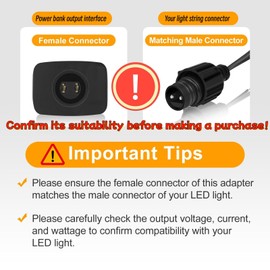 Rechargeable Light String Replacement Adapter with USB Charge Port - LED Power Supply - 8 Modes Timer - Waterproof & Portable Transformer for Christmas Lighting,String Light,Inflatable Device (1 PCS)