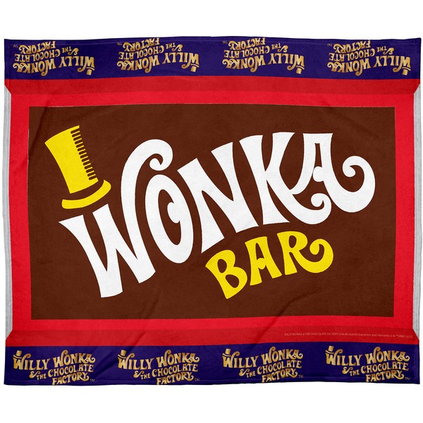 INTIMO Willy Wonka Movie Bar - Manta de felpa suave