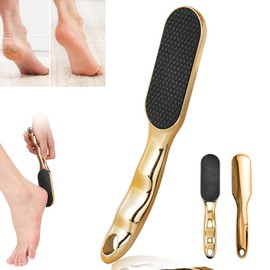Veinsgrain Foot File,Nano Glass Foot File-Professional Pedicure Tool for Dead Skin Removal, Callus Remover for Feet, Hard Skin File Durable Hygienic Glass Foot Scrubber for Smooth Heels(Gold)