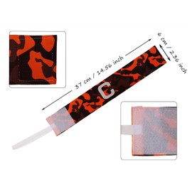 ONLYKXY Captain Armbands 6x37CM/2.36x14.56inch Adjustable Leader Armband for Soccer Basketball Volleyball School Team Competition Coach Players Wrist Arm Bands (Camouflage Orange)