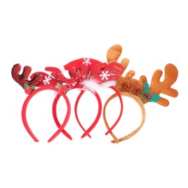 FOMIYES 4pcs Christmas Headband Corner Headband Christmas Elk Headband All Fours Delicate Headwear Headbands Pearl Headband Reindeer Horns Headband Reindeer Headband Headband Fabric