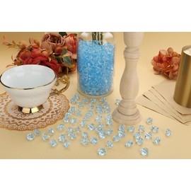 AWARDSEN Pack of 500 Light Blue Acrylic Decorative Diamonds, Gemstones for Weddings, Crafts Decoration, Glitter Stones, Decorative Stones, Party, Vase Abundance, Muggle Stones, Colourful