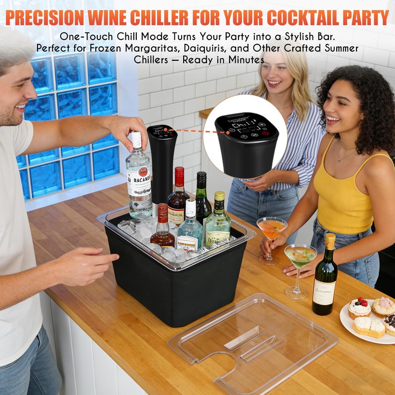 CATTLEMAN Sous Vide Cooker, Wine Chiller, 1000W, Sous Vide Kit