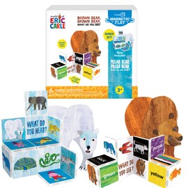 CreateOn Eric Carle Brown Bear with Polar Bear Bonus Set Magnetic Tiles, Building Set for Kids, Magnetic Building Toys for Kids, STEM Toys for Boys and Girls Ages 3+, 24 Piece