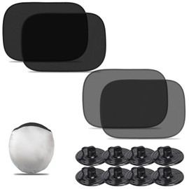 Car Window Shade for Baby (21"x14"), 4 Pack Car Window Shades with Suction Cups-2 Semi-Transparent and 2 See-Through, Car Sun Shade Side Window Complete Kids/Adults/Pets Sun Protection from UV Rays