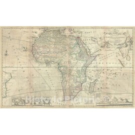 Historic Map : Africa, Herman Moll, 1732, Vintage Wall D?or : 24in x 16in