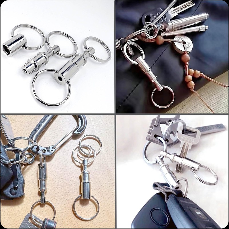 Tenalleys 4 Pack Quick Release Keychain Detachable Pull Apart Keychain