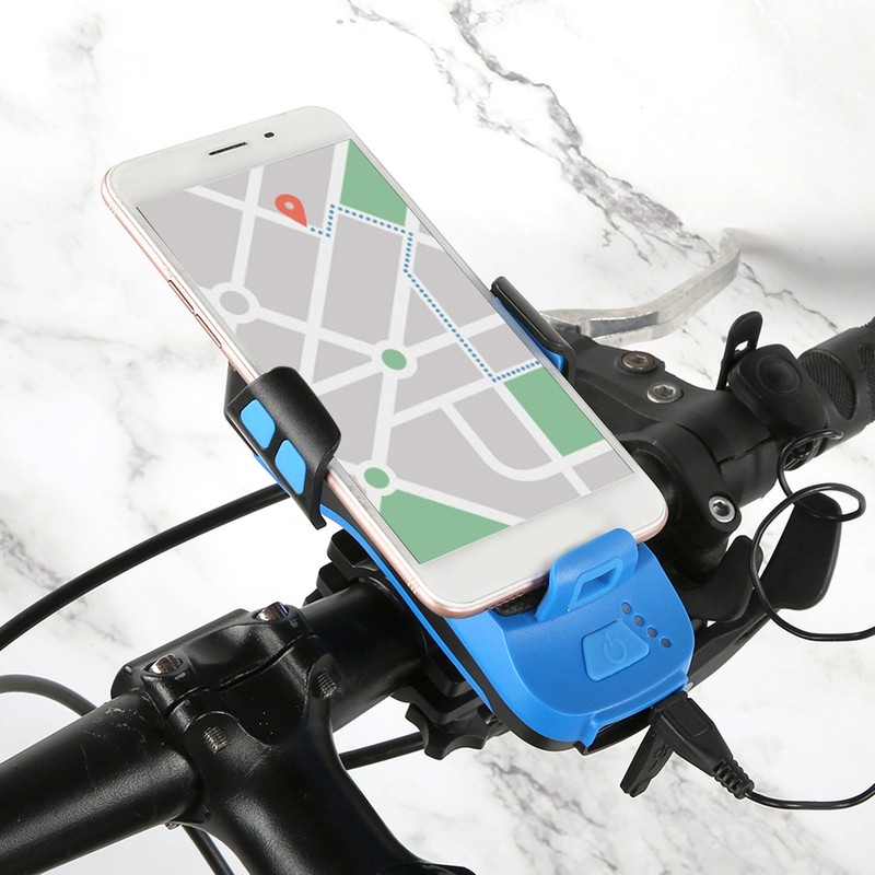 4 In 1 Multifunction USB Charging Bicycle Headlight with Horn