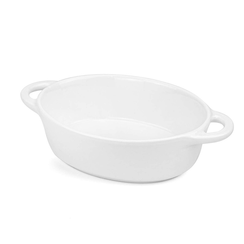 Foraineam 6-Pack Porcelain Ramekins, 10 Ounce Oval Ceramic Creme Brulee