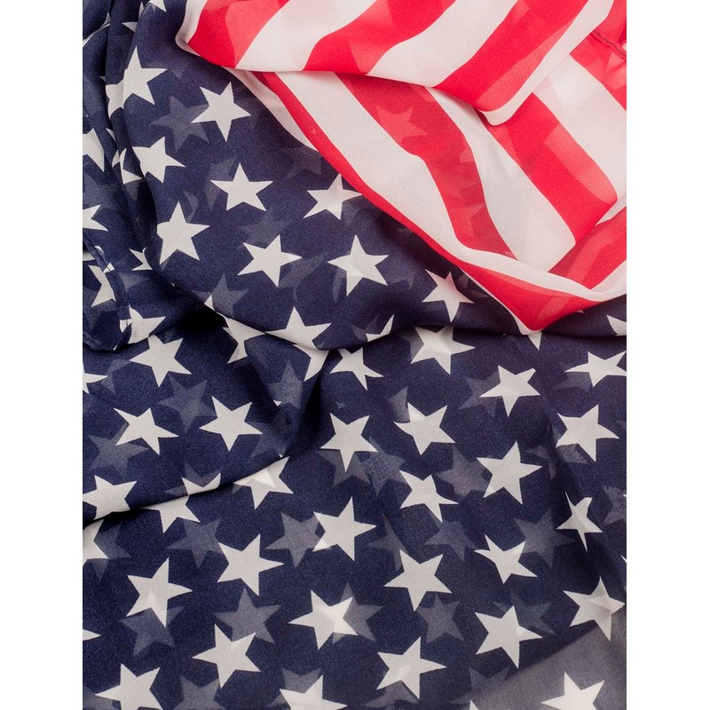 iB-iP Damen Usa-flagge Großer Leichter Modischer Schal, Größe: Einheitsgröße, Marine