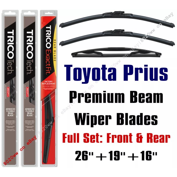 Trico Wipers 3-Pack Premium Front & Rear - fit Toyota