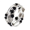 FULU AUTUMN Women's Boho Bracelet with Multilayer Beads Silver Wrap
