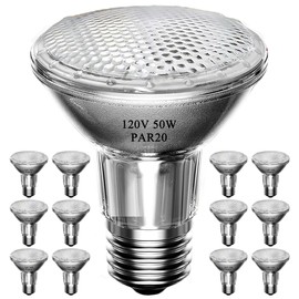Lachesan PAR20 50W Halogen Flood Light Bulbs 12PCS, 120V, E26 Medium Base, 2700K Warm White Dimmable for Indoor Spotlight, Range Hood Recessed Light Bulbs