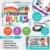 Decorably 12 Hanging Colorful Classroom Rules Preschool Posters with Accompanying